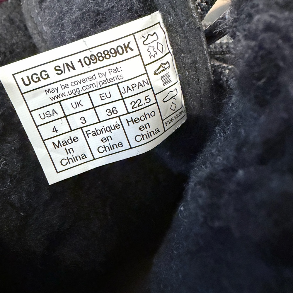 UGG Butte II Black Fur-Lined Boots Size 4 US 36 EU - Picture 6 of 9
